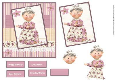 Special Grandma,card with Decoupage