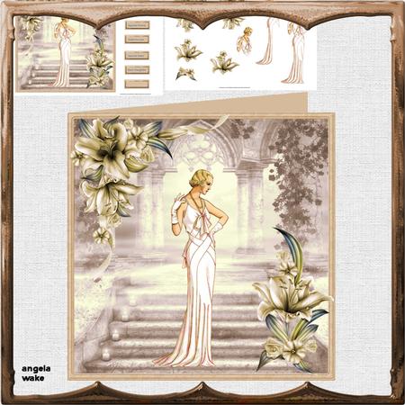 Lady in the Garden 8x8 Card and Decoupage Mini Kit