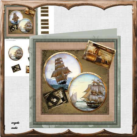 Tall Ships at Sea 8x8 Card Mini Kit