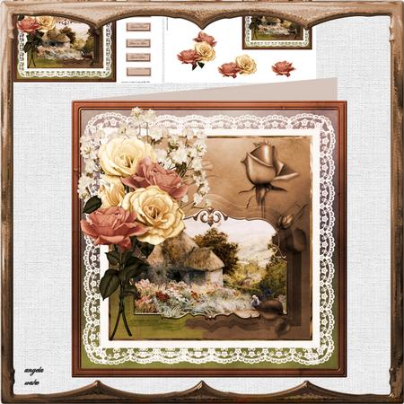 Country Cottage View 8x8 Card Mini Kit