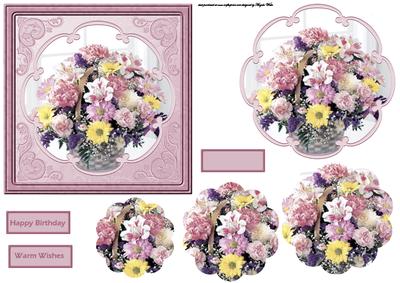 Arrangement of Flowers Card with Petal Stackers