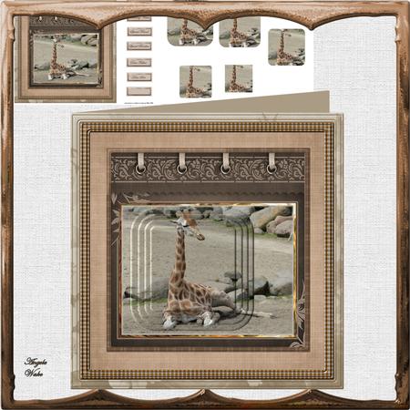 Giraffe 8x8 Card Mini Kit with a Pyramid