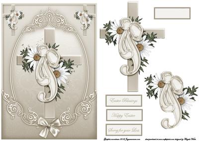 Sympathy Cross Card with Decoupage