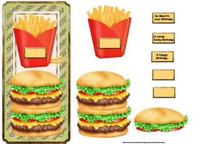 Junk Food Birthday Dl Card with Decoupage