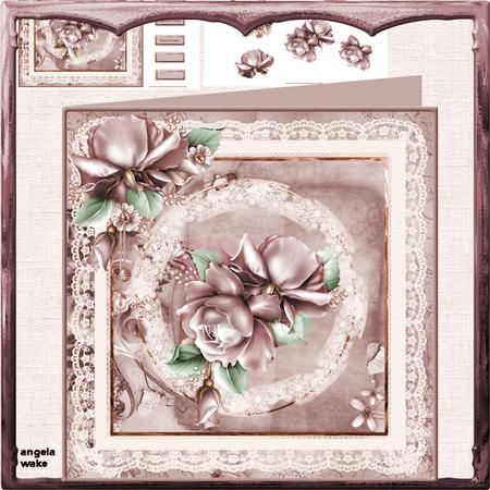 Pink Rose 8x8 Card Mini Kit