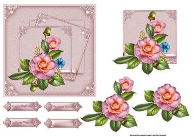 Camellia Card with Decoupage