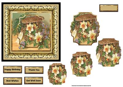 Basket of Flowers Card and Shaped Layers
