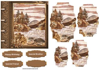 Wood Art Scene Card with Shaped Layers