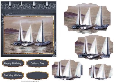 Sailing at Night Card with Shaped Layers
