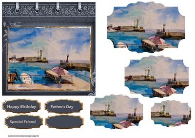 The Harbour Scene Card with Shaped Layers
