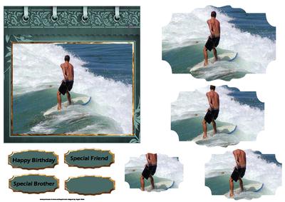 Surf Boarding Card with Shaped Layers