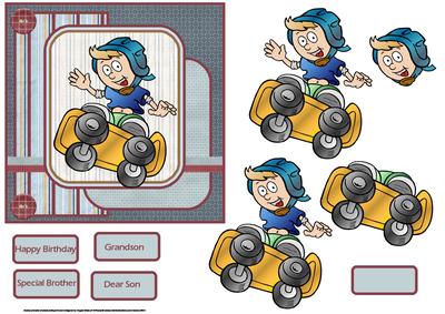 The Young Skateboarder Card with Decoupage