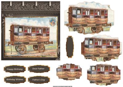Vintage Train Carriage Card with Layers