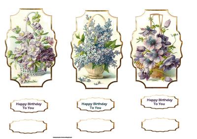 Vintage Floral Toppers and Sentiment Tags