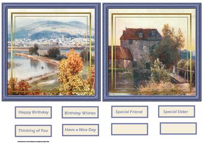 Vintage Scene Toppers and Sentiment Tags
