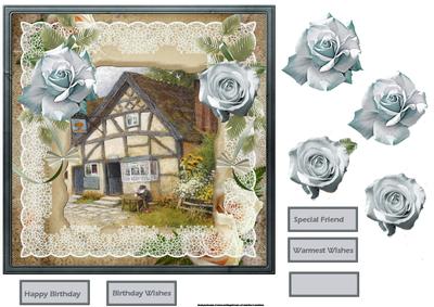 Country Pub Card with Decoupage