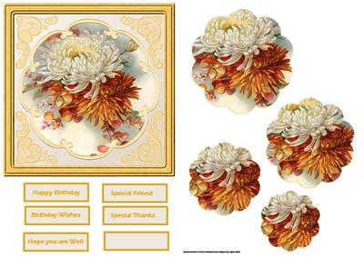 Dahlias Card with Petal Stacker and Sentiment Tags