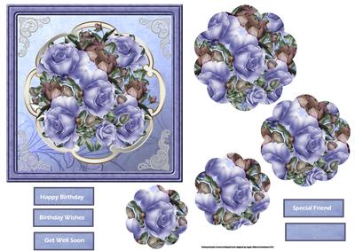 Mauve Rose Card Front with Petal Stacker