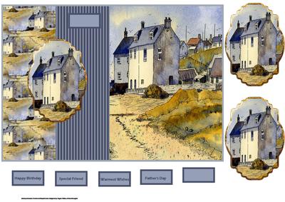 Whitby Fishing Village Fold Back Card