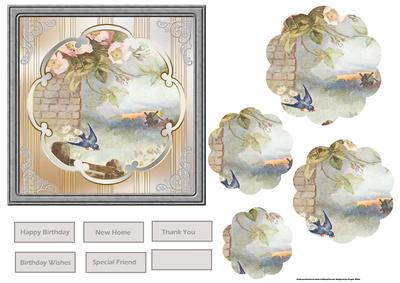 Bluebird Flies Card with Petal Stacker