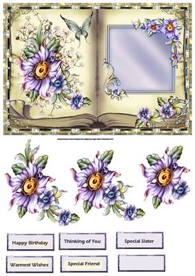 Fancy Flower Book Style Topper