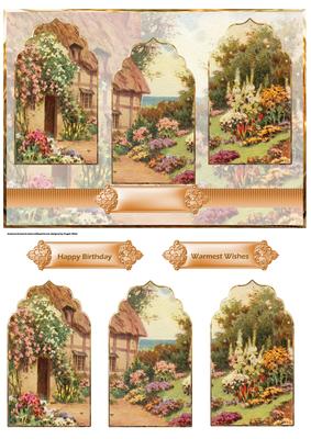 Country Cottage Garden Arch Panel Card