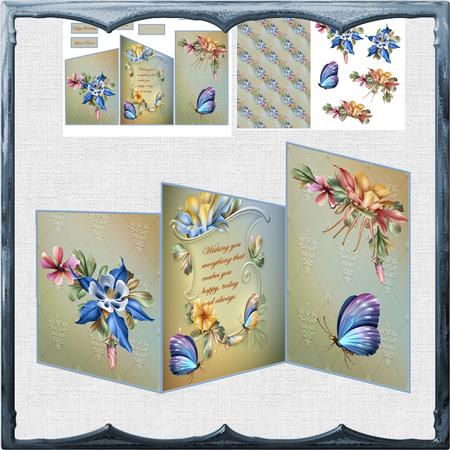 Honey Suckle Cascade Card with Decoupage