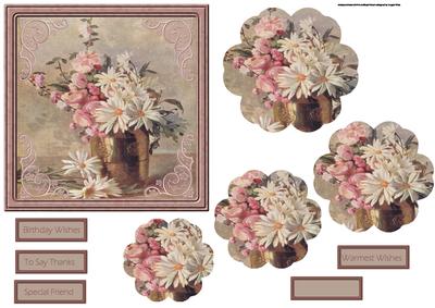 Daisy and Pink Roses Card with Petal Stackers