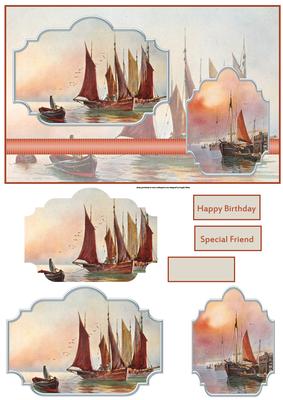 Sunset Sailing Card with Toppers