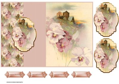 Pink Pansy Fold Back Card