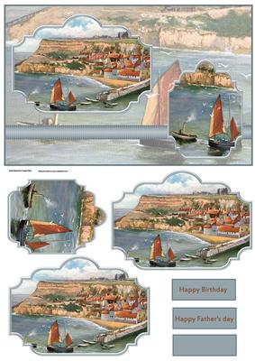 Whitby Scene Panel Card with Toppers