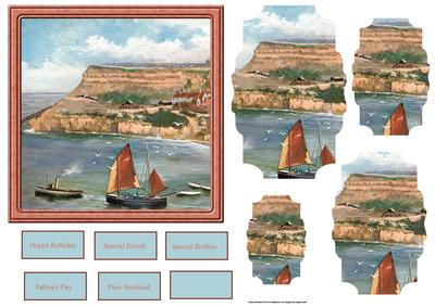 The Bay and Fishing Boats Card with Stackers