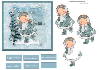 Ice Skating Chloe Card with Decoupage