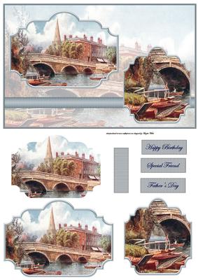 Bridge Over the River Quick Card with Toppers