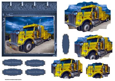 Yellow Truck Card with Shaped Stackers