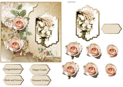 Wedding Flowers Card with Decoupage