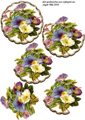 Petunias in a Gold Ring