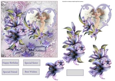 Lily Beauty Card with Decoupage