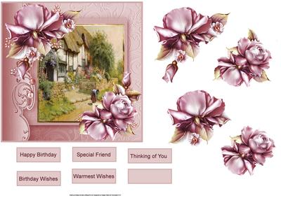 Cottage Garden Card with Decoupage