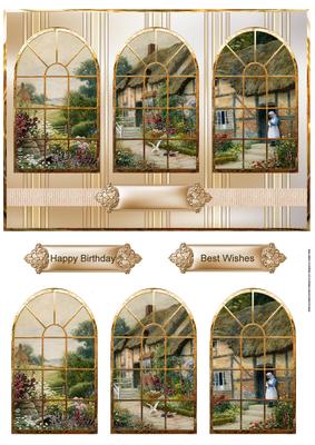 Country Garden Window View and And Toppers