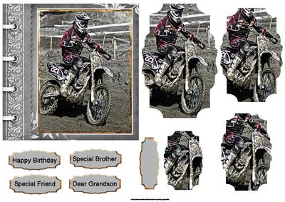Dirt Track Rider Card with Shaped Stackers