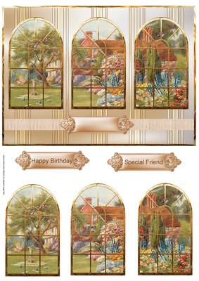 Beautiful Garden Window View Card
