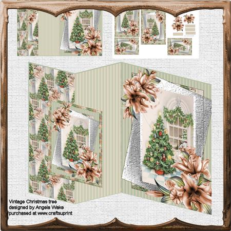 Vintage Christmas Tree No Hole Foldback