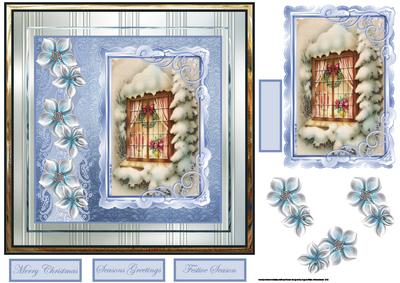Christmas Window Card with Decoupage