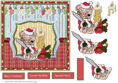 Santa's List, 7x7 Card with Decoupage