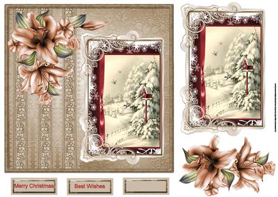Birds Home for the Winter Card with Decoupage
