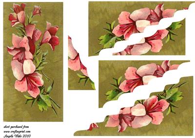 Pink Flower Sprig Scallop