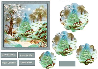 The Deer Water Hole Card with Petal Stacker
