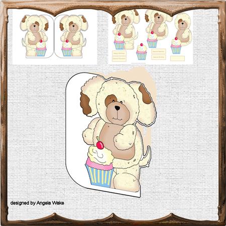 Teddy Bear Boys Shaped Card