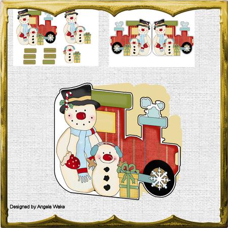 Snowman and Train Shaped Card